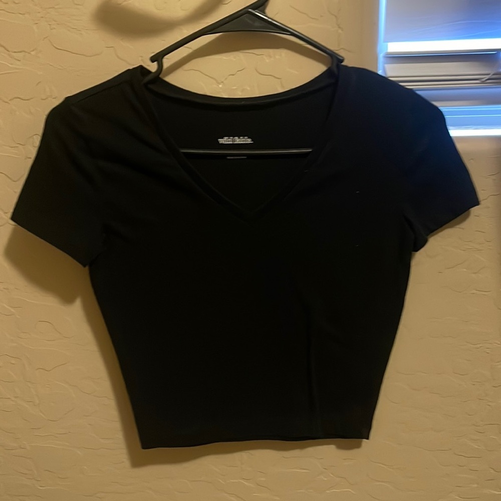 Plain black crop top